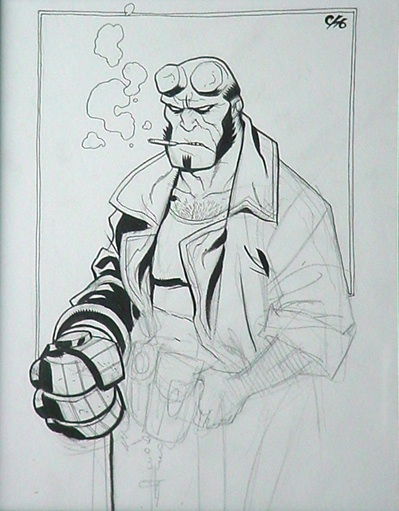 frank cho hellboy, in ray blanco's hellboy Comic Art Gallery Room