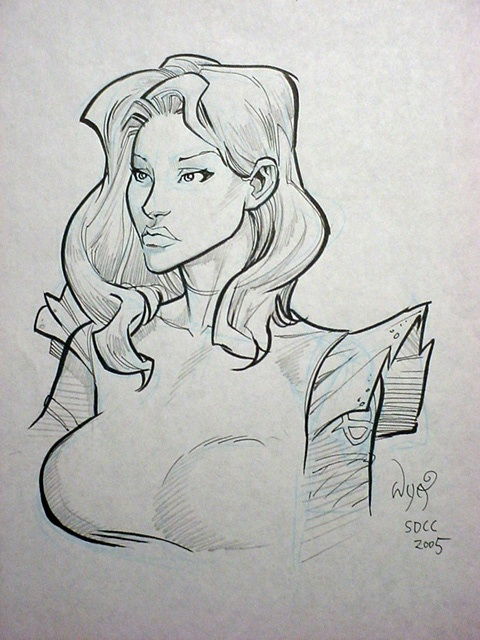 atom eve, in ray blanco's ryan ottley Comic Art Gallery Room