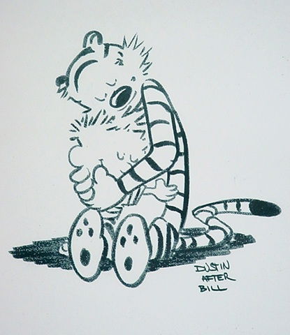 calvin and hobbes, in ray blanco's dustin nguyen Comic Art Gallery Room