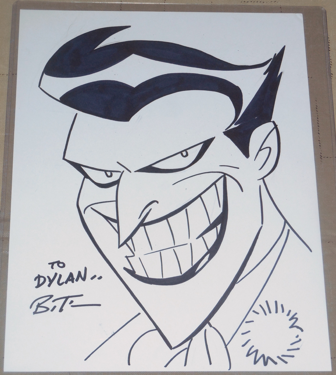 Bruce Timm- The Joker, Batman the animated series, in Dylan Blasenak's  Sketches Comic Art Gallery Room