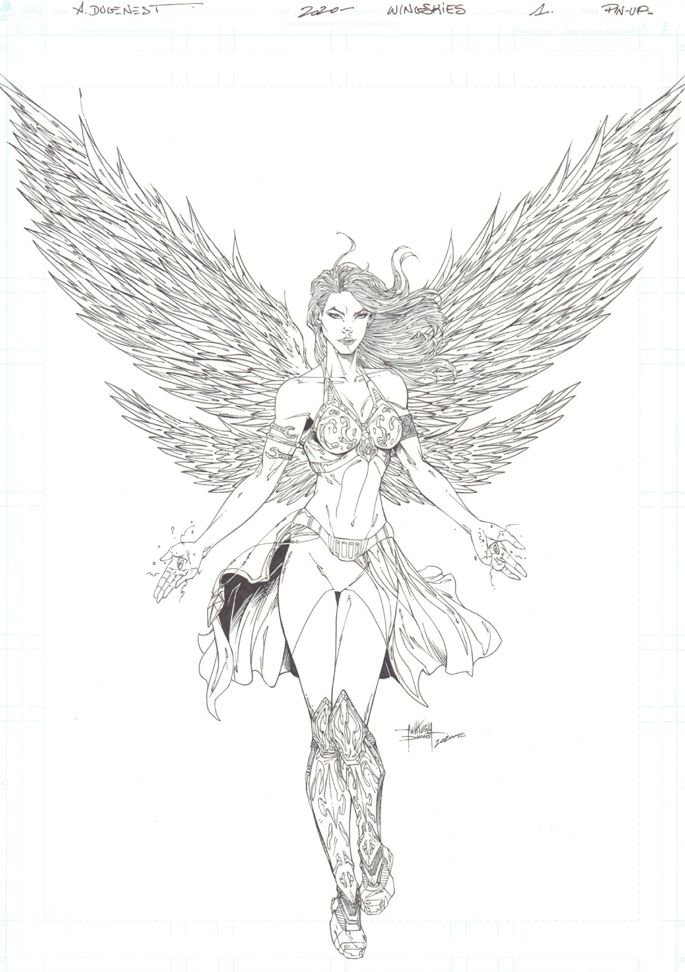 Wingskies Pin Up From The Ulule Sketch Book A3 Commission By Anthony Dugenest In Samuel Amiets 