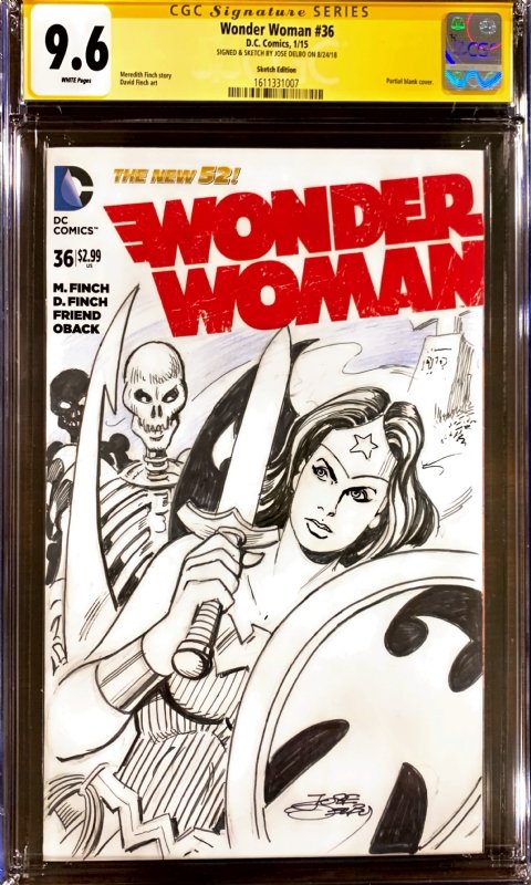 Wonder Woman - Jose Delbo, in Not a Skrull 's Sketch Cover Comic Art ...