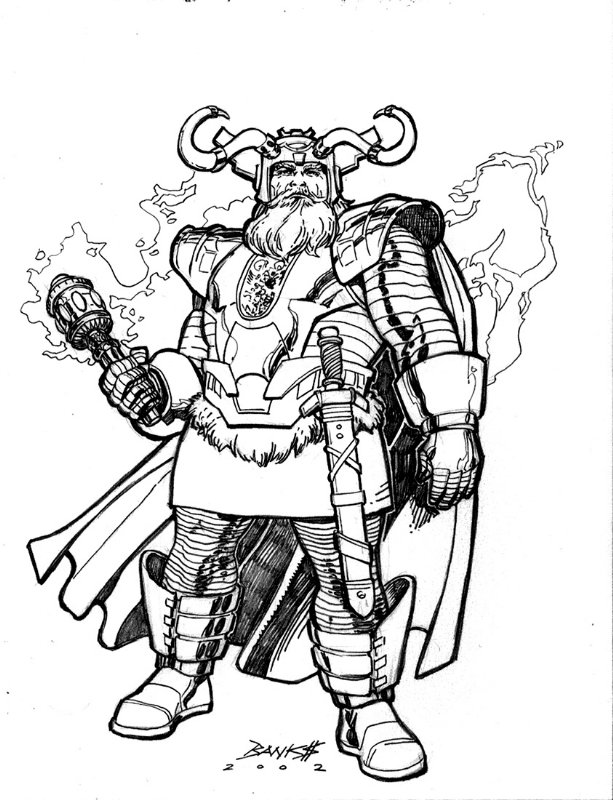 Odin, ruler of Asgard, in Darryl Banks's Commission Art Comic Art ...