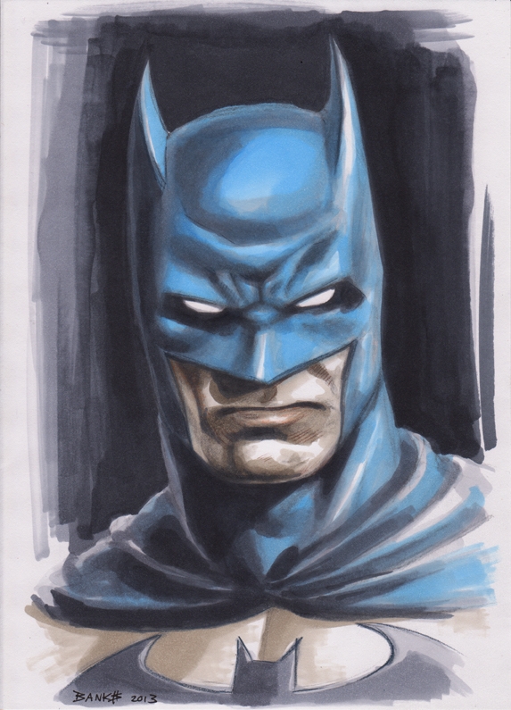 Batman portrait, in Darryl Banks's Commission Art Comic Art Gallery Room