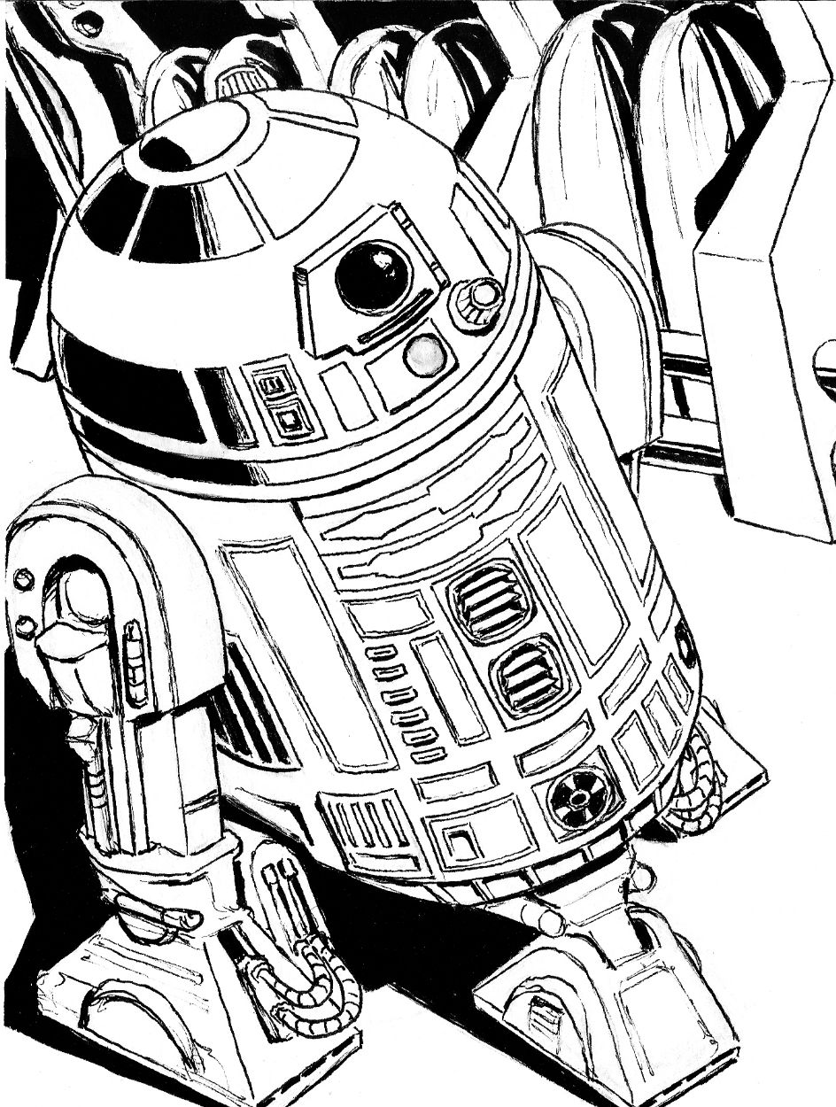 R2-D2, in Robert Baker's Star Wars Cards- Black & White Comic Art ...