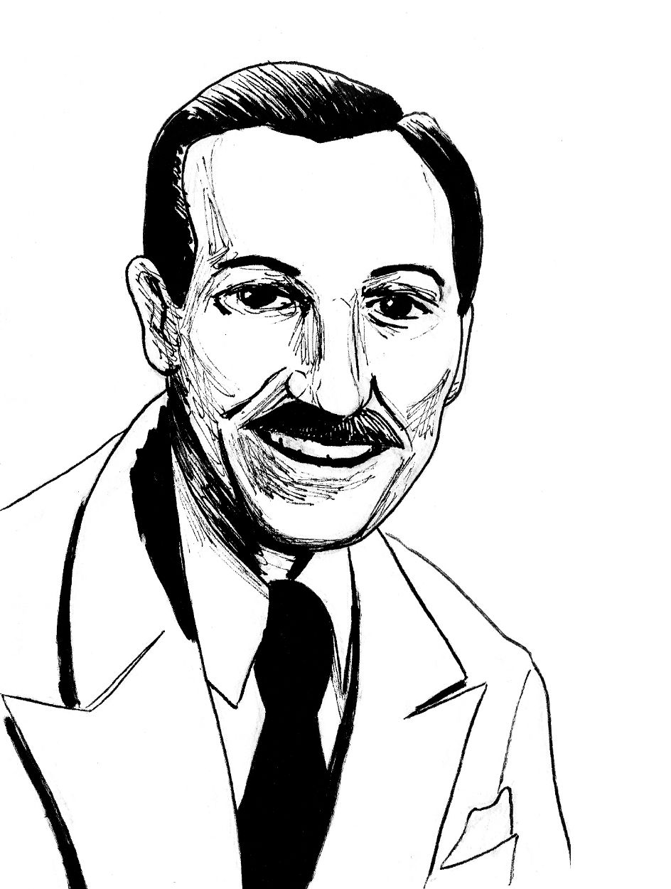 Walt Disney, in Robert Baker's DisneyWorld Cards- Black & White Comic ...