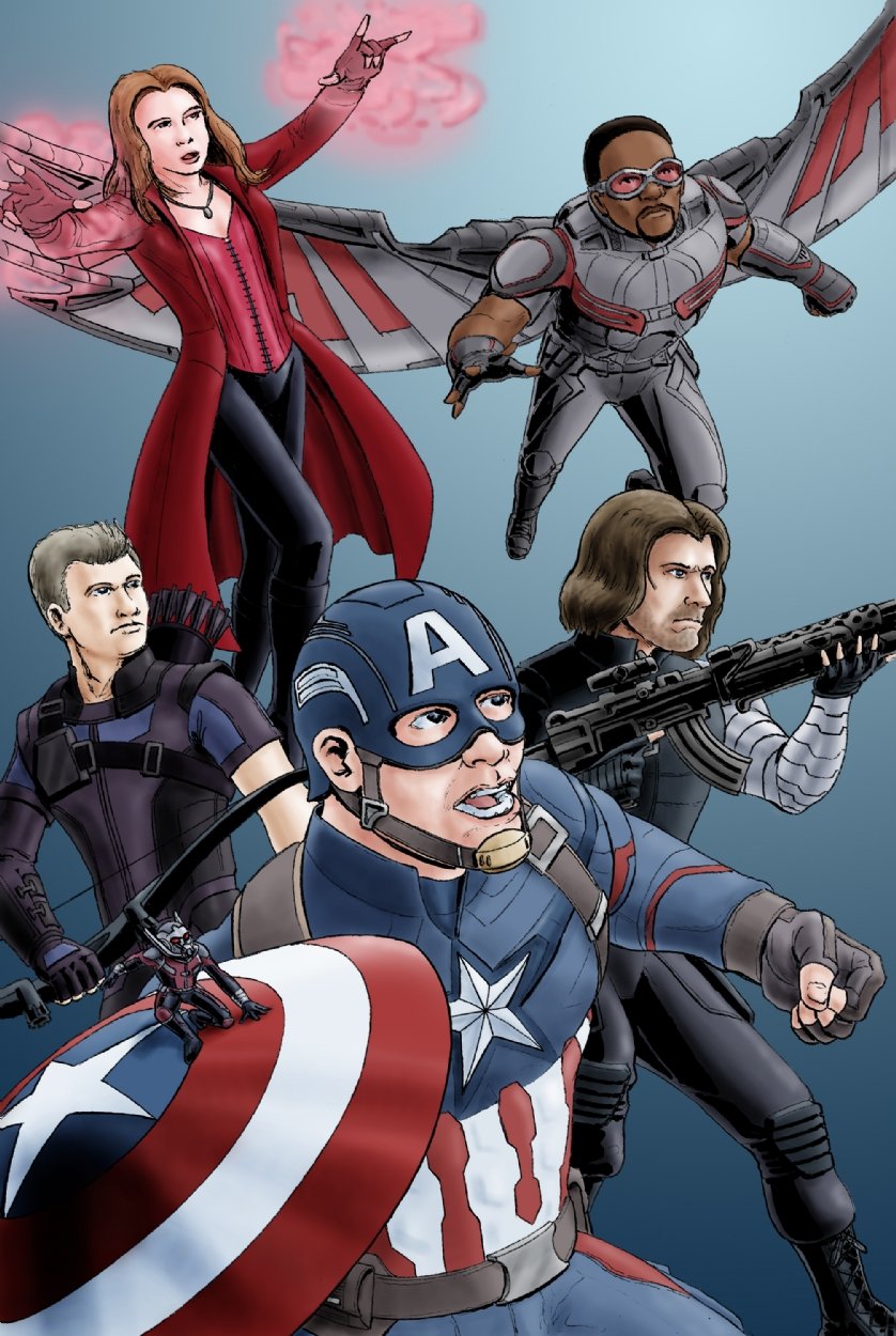 Lot Discipline het formulier Civil War: Team Captain America, in Robert Baker's Commissions & More Comic  Art Gallery Room