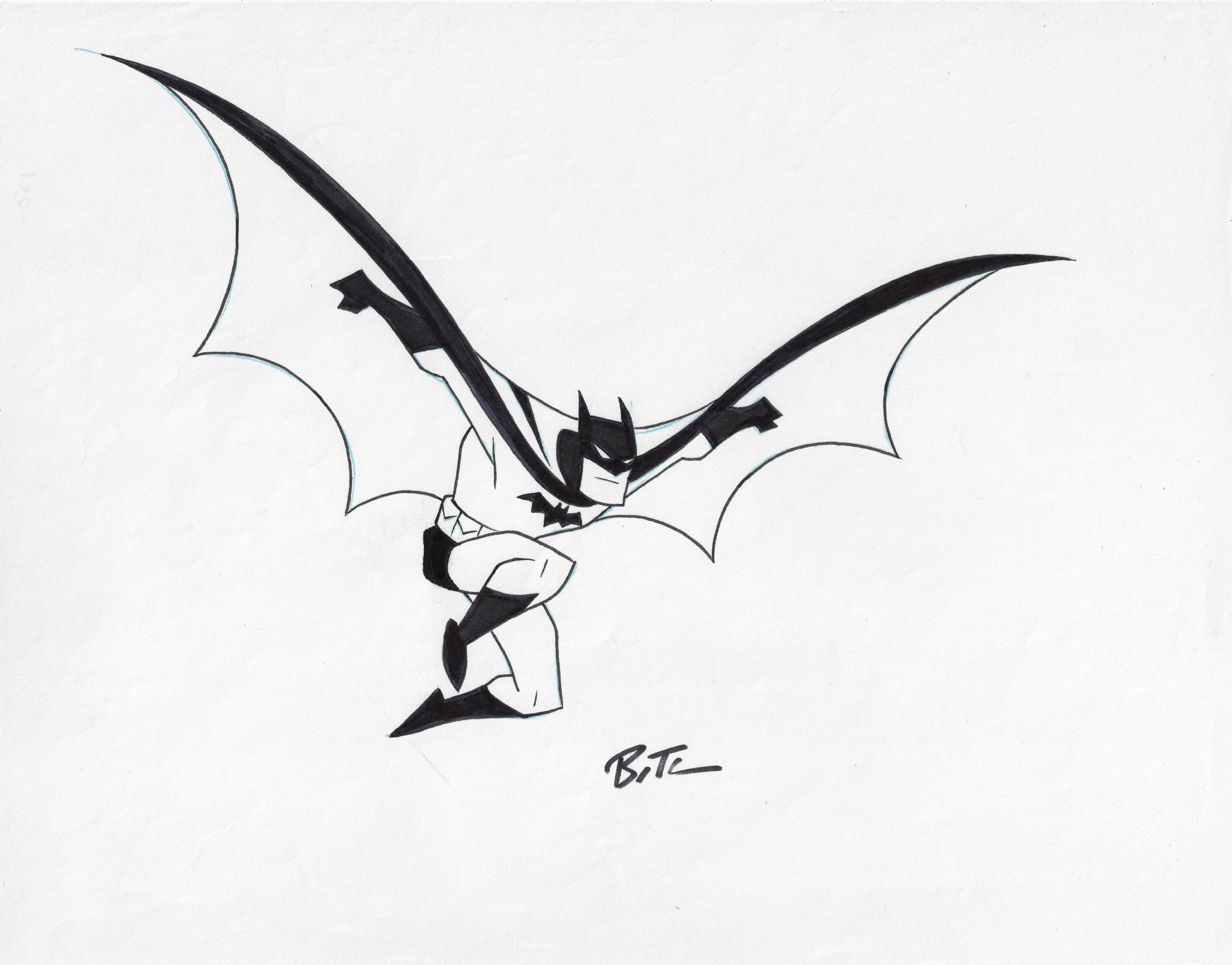 Рисунки Бэтмена в полёте