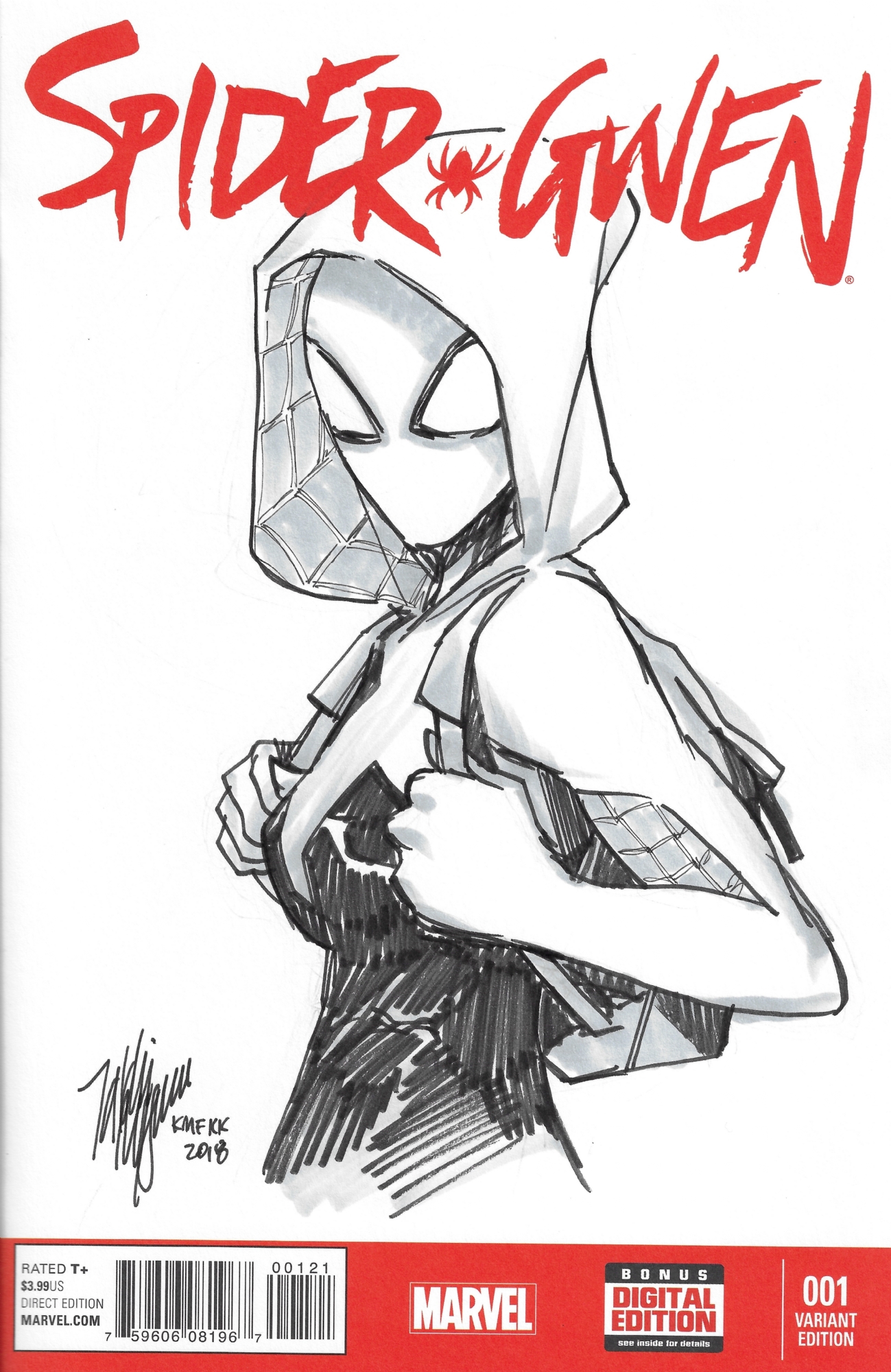 Spider-Gwen Blank Sketch , in Burke Daddy's Spider-Man Comic Art Gallery  Room