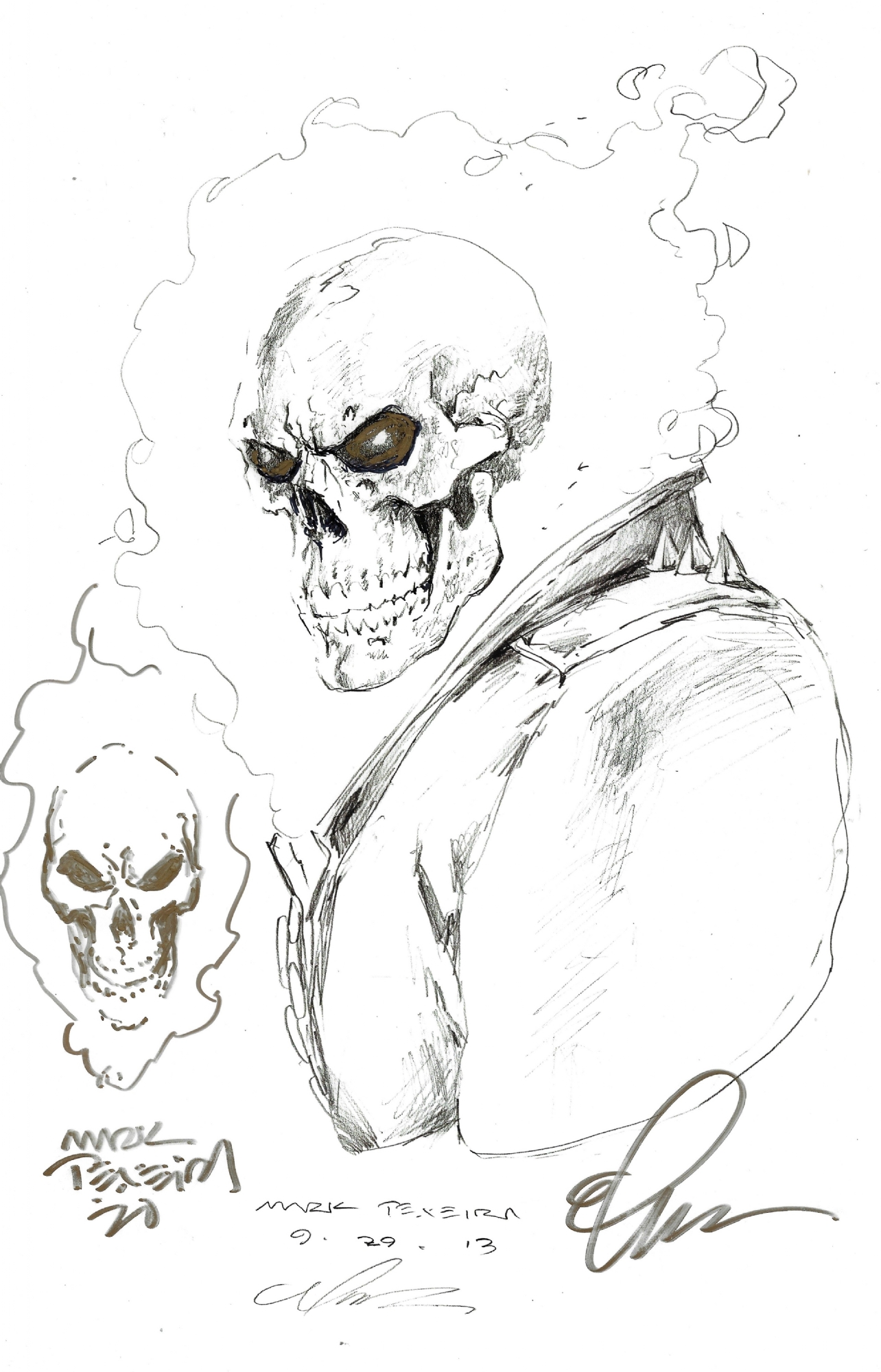Ghost Rider remarque by Mark Teixeira, in Burke Daddy's Misc/Other