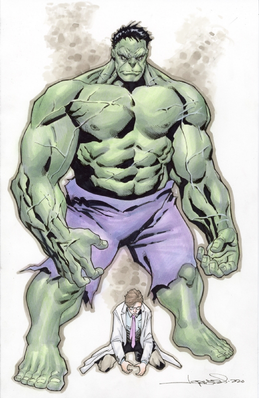 Hulk (and Bruce Banner) by Aaron Lopresti, in legacy of chaos's  legacyofchaos art gallery! Comic Art Gallery Room