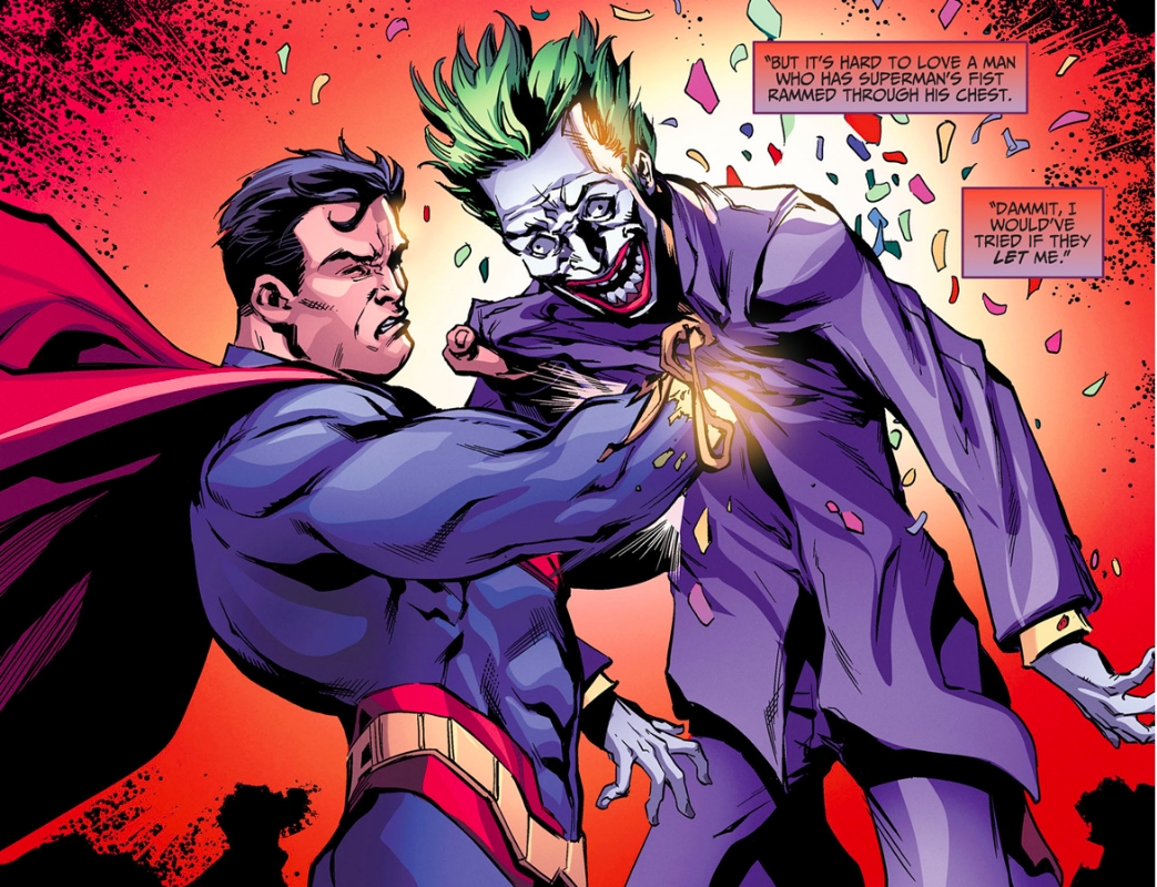 Injustice Ground Zero #1 p5 by Pop Mhan Superman killing Joker, in legacy  of chaos's legacyofchaos art gallery! Comic Art Gallery Room