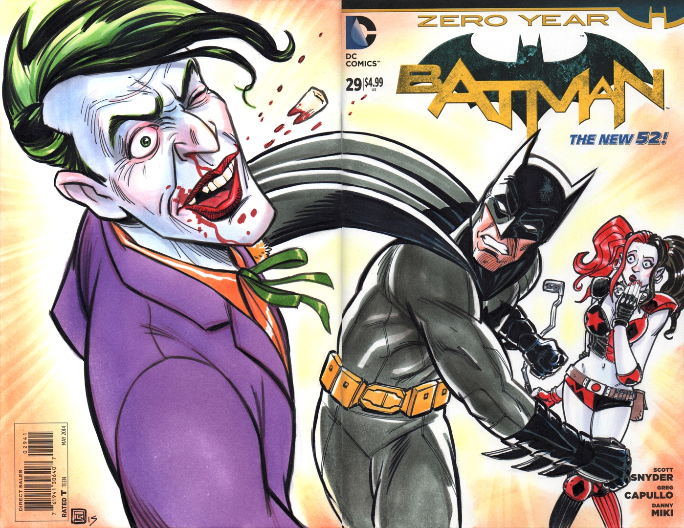 Batman vs Joker & Harley Quinn Sketch Cover, in Tim Shinn's Tim Shinn  Sketch Covers Comic Art Gallery Room