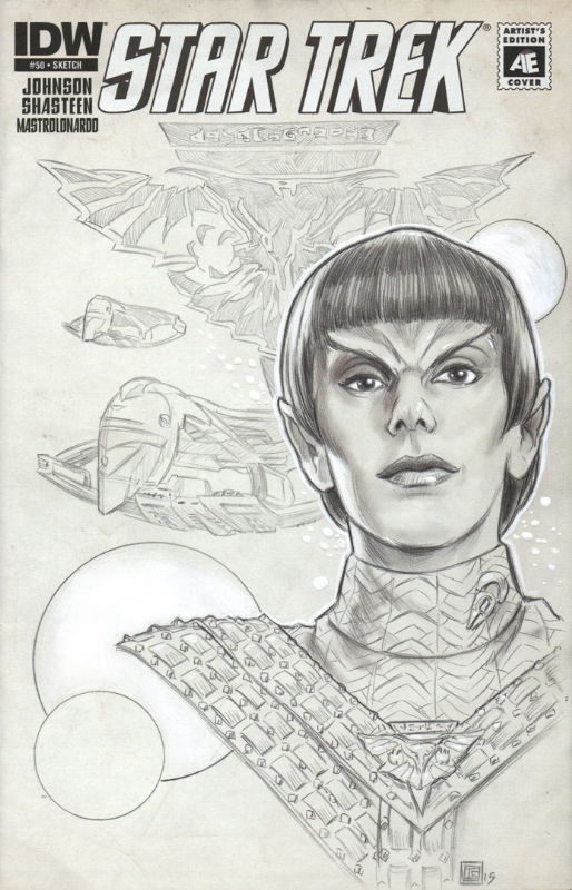 Star Trek Romulan Troi Sketch Cover In Tim Shinns Tim Shinn Sketch Covers Comic Art Gallery Room 