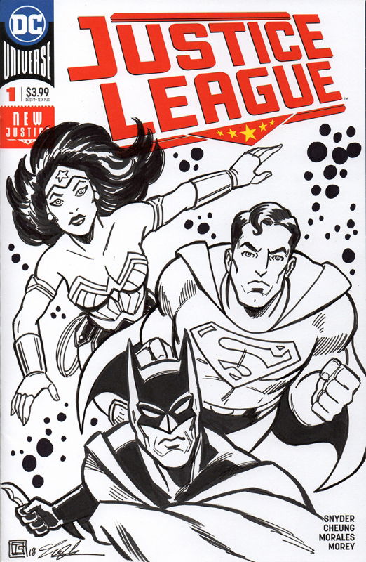 Justice League Sketch Cover, in Tim Shinn's Tim Shinn Sketch Covers ...