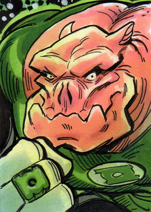 Green Lantern Kilowog Sketch Card In Tim Shinns Tim Shinn Sketch Cards Comic Art Gallery Room 