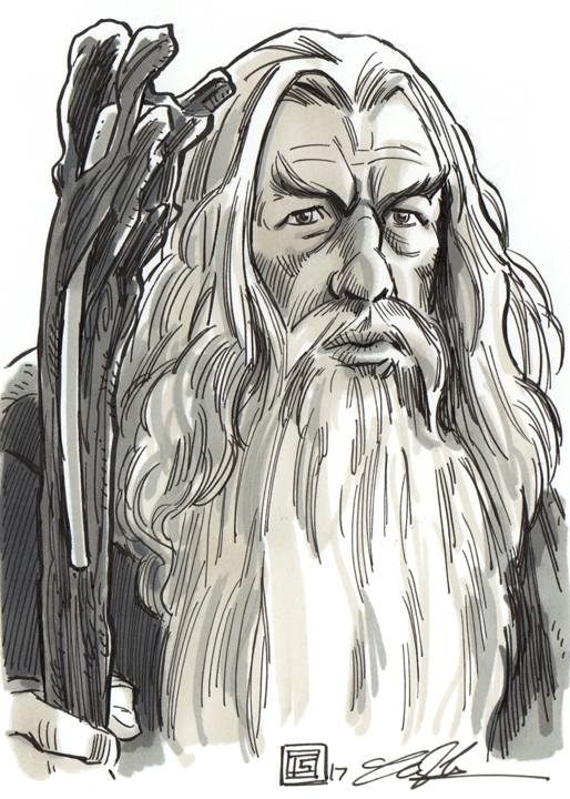 HD wallpaper: Gandalf, drawing, The Lord of the Rings, fantasy art, wizard  | Wallpaper Flare