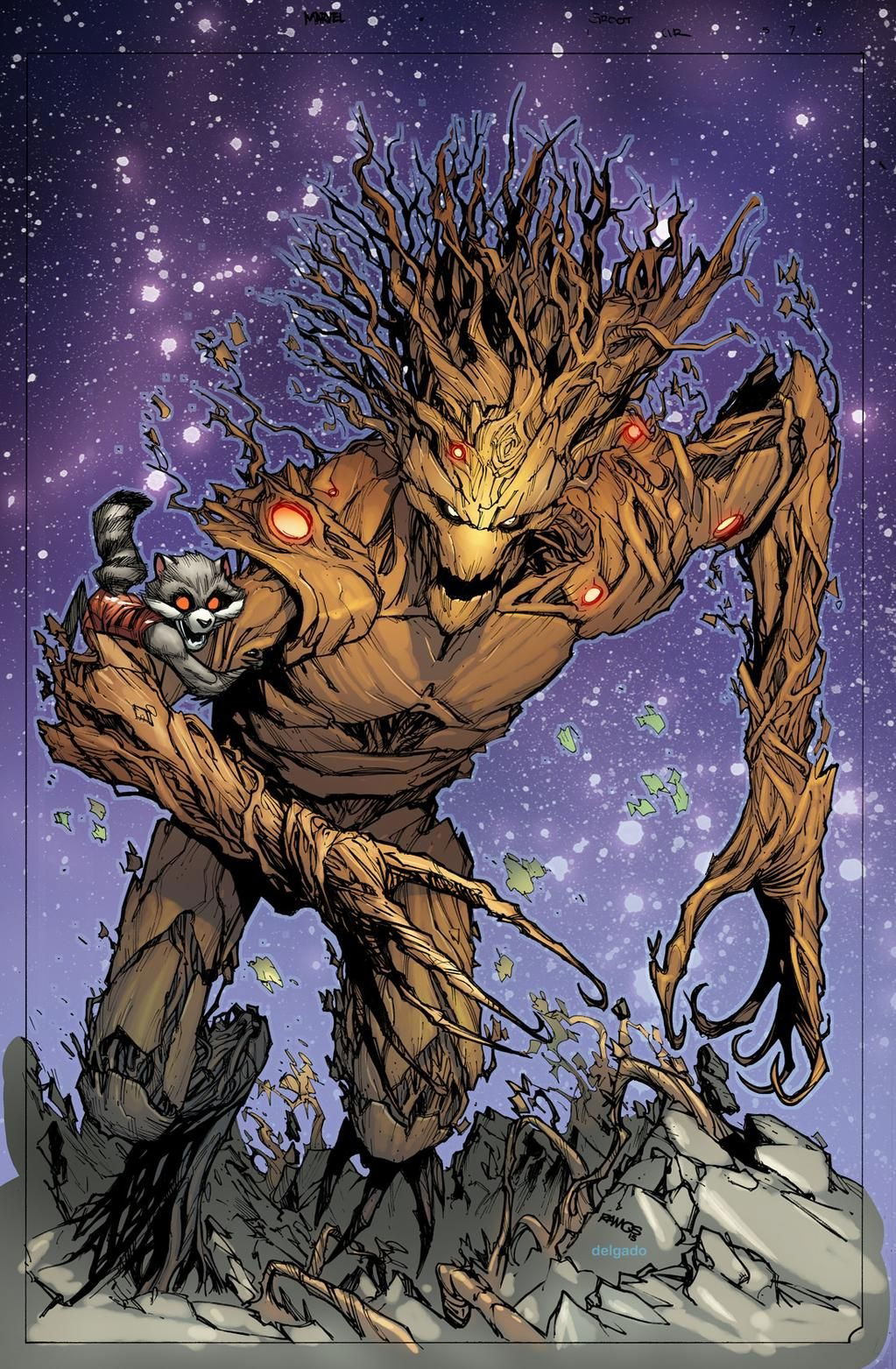 Groot 1 Variant Cover By Humberto Ramos In Edouard Ns Guardians Of The Galaxy Comic Art 7690