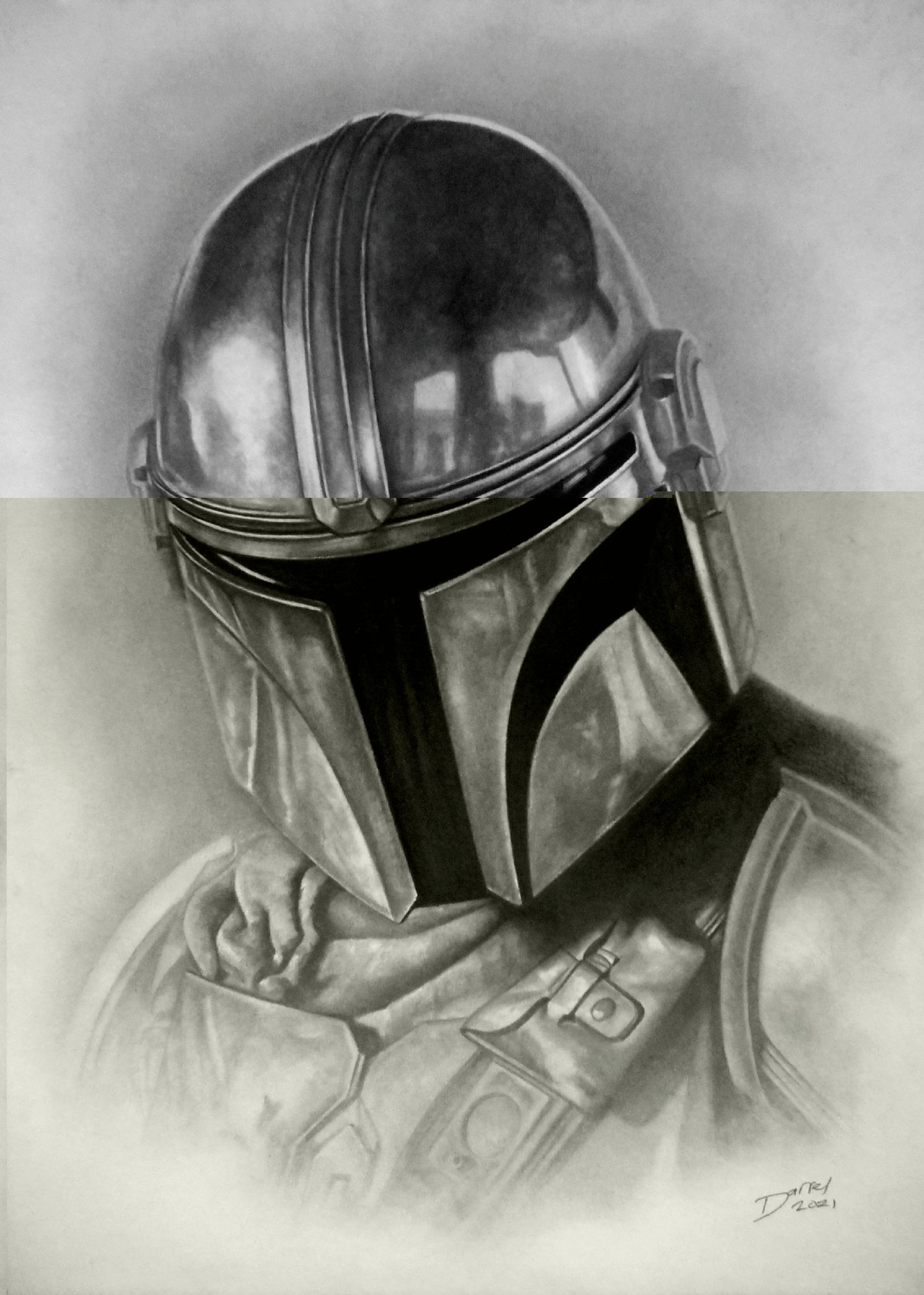 Star Wars Mandalorian portrait by Darrel Bevan, in EDOUARD N's Star ...