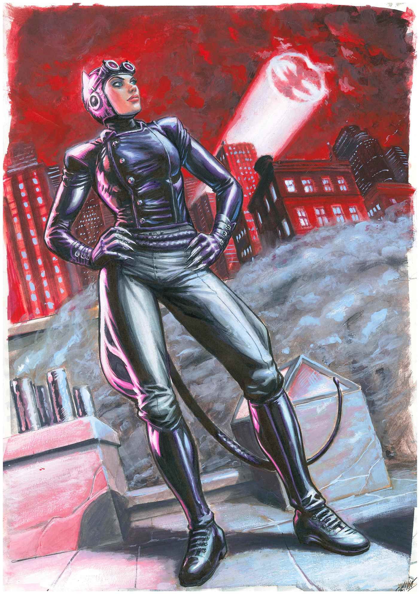 Catwoman Pin Up Atilio Rojo In Black Diamond Comic Art S Atilio Rojo Covers Pin Up S