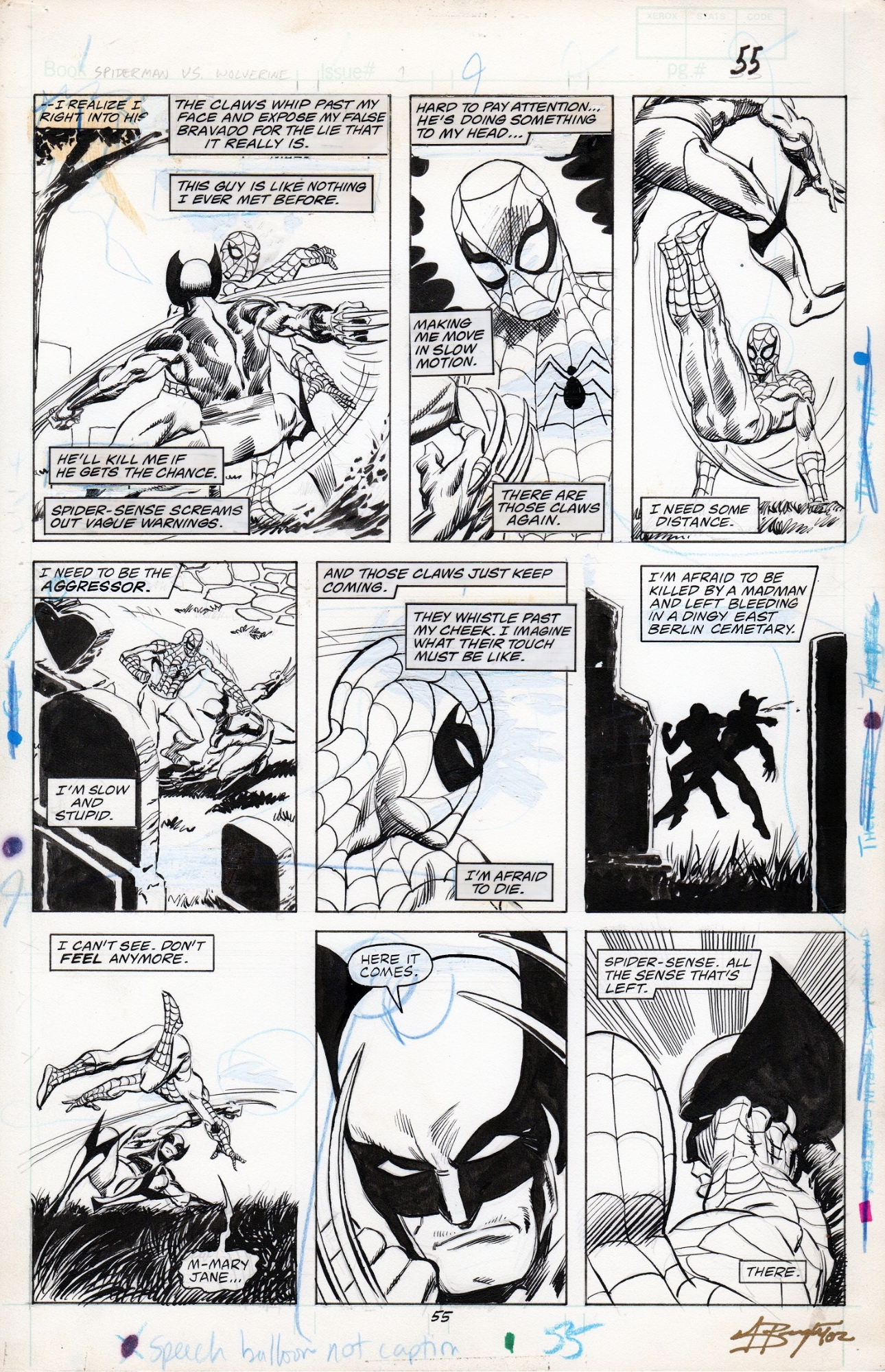 Spider-Man vs. Wolverine #1 pg. 55 (1987), in James S's Spider-Man vs.  Wolverine #1 Comic Art Gallery Room