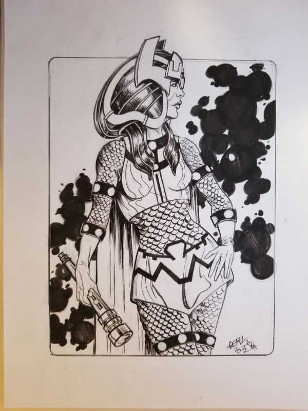 Big Barda Convention Art, In Robert Minshall's Commission & Sketch ...