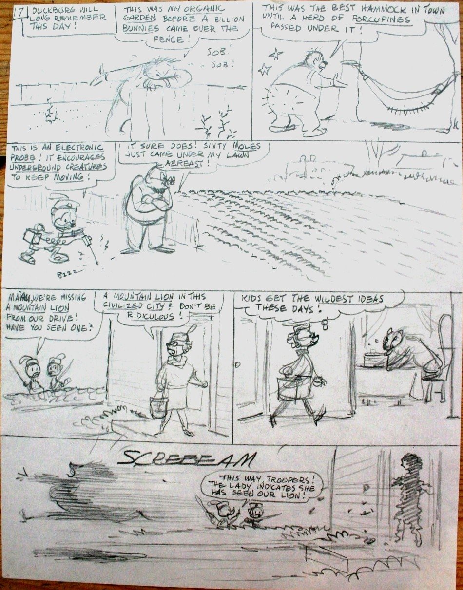 Carl Barks - Junior Woodchucks, script/prelim., in Comicart.dk Peter  Hartung's Barks, Carl Comic Art Gallery Room