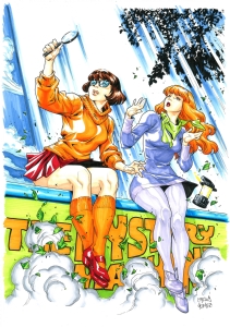 Daphne Blake and Velma Dinkley by Elias Chatzoudis, in A I's Pin-Ups  (Scooby-Doo) Comic Art Gallery Room