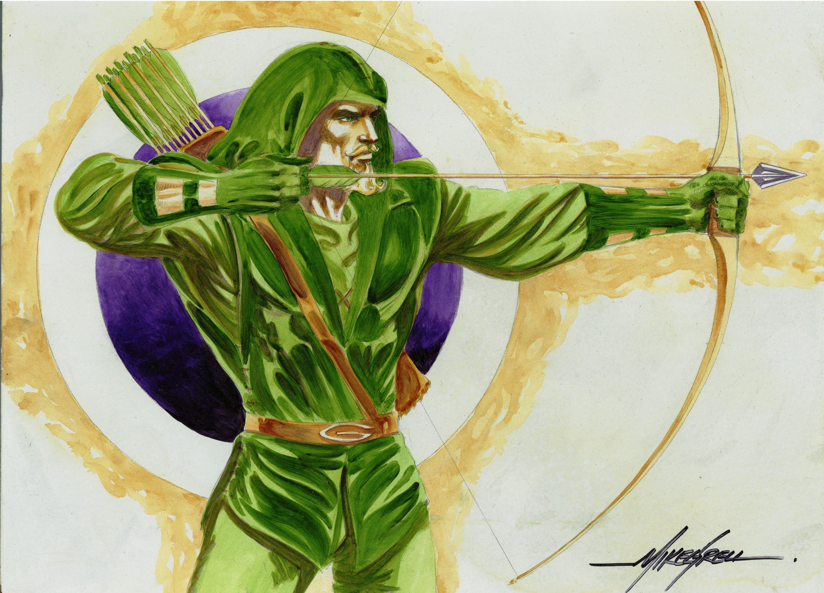 Green Arrow Long Bow Hunters Painting #1 by Mike Grell, in shaun clancy ...