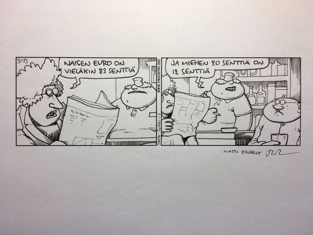 Fingerpori -daily #3073 (woman's Euro), In Matti Eronen's Pertti Jarla 