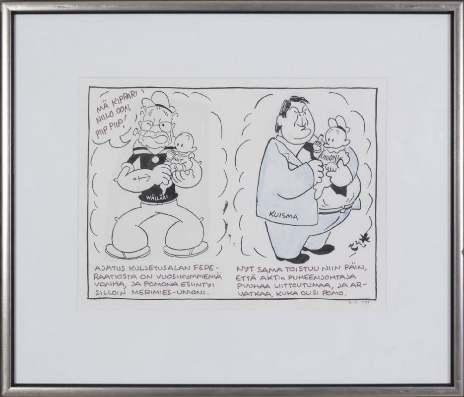 Kari Editorial Cartoon 3151988 Popeye Bluto And Sweepea In Matti Eronens Kari Suomalainen