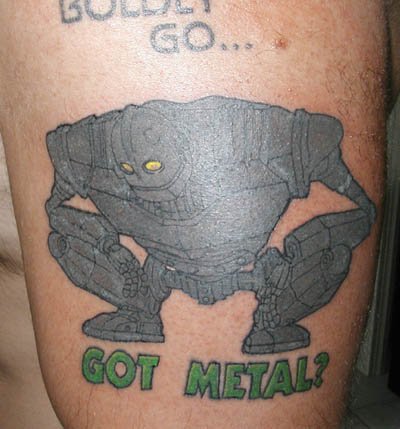 Bound For Glory Tattoo   Iron Giant tattoo by daveborjesbfg  
