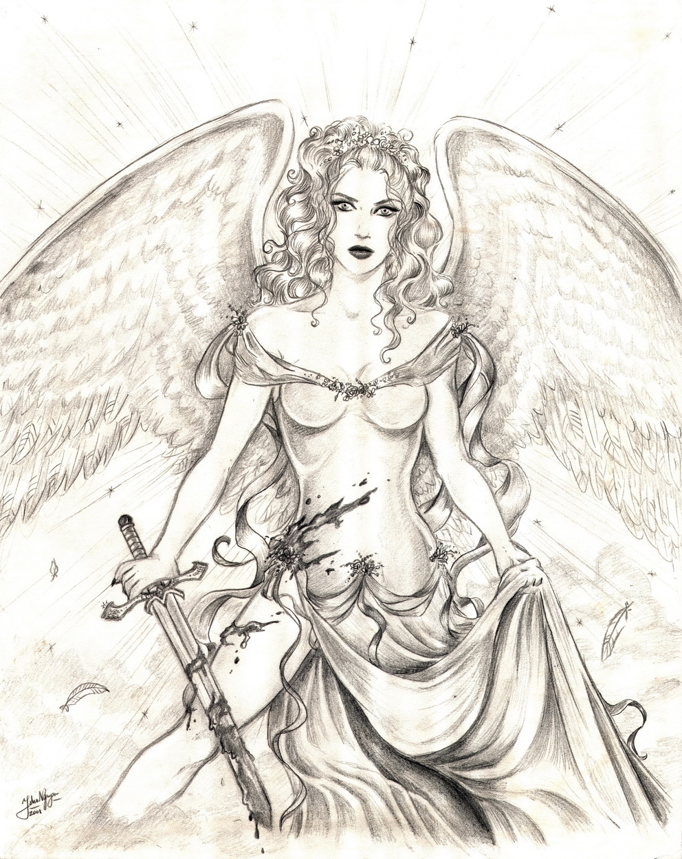 Aggregate more than 180 angel warrior sketch best
