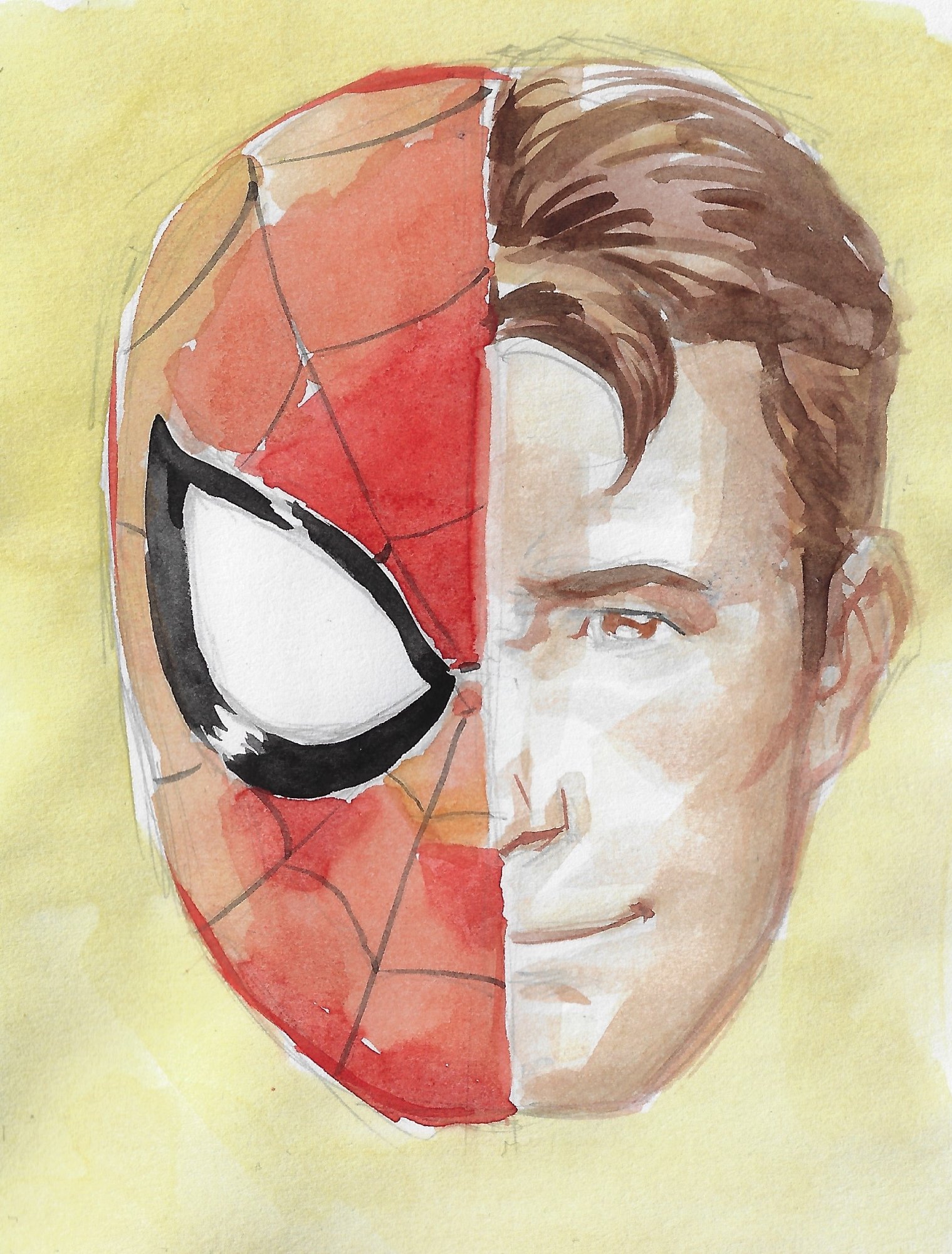 Peter Parker / Spiderman Original Sketch Card, in Kevin Doyle's Character  Sketch Cards Comic Art Gallery Room