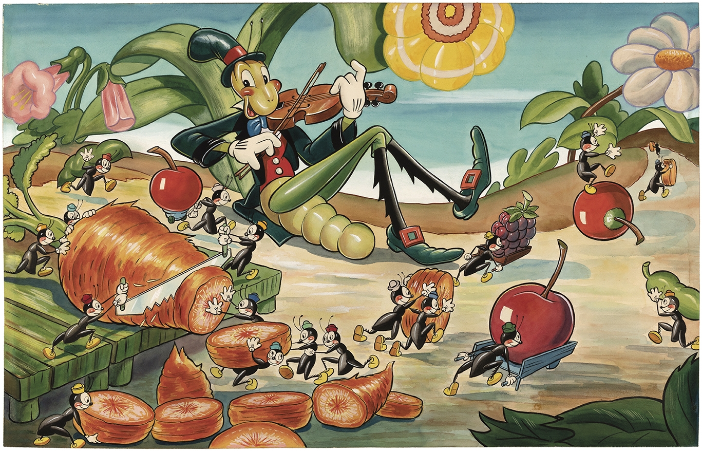 WALT DISNEY'S GRASSHOPPER AND THE ANTS JAYMAR PUZZLE ORIGINAL ART., in  Hake's Auctions's Auction Results Comic Art Gallery Room