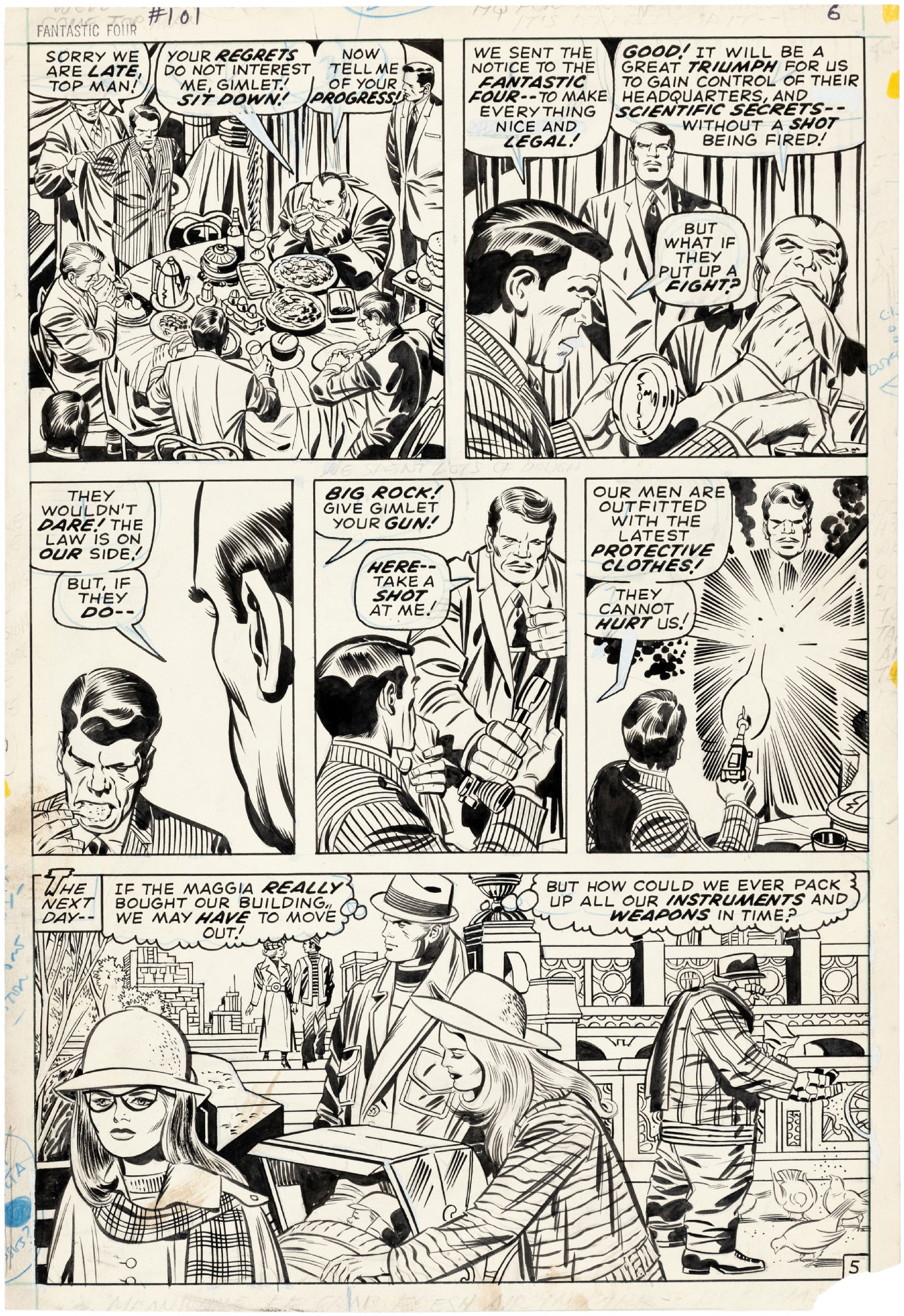 JACK KIRBY FANTASTIC FOUR #101 COMIC BOOK PAGE ORIGINAL ART., in Hake's  Auctions's Auction Results Comic Art Gallery Room