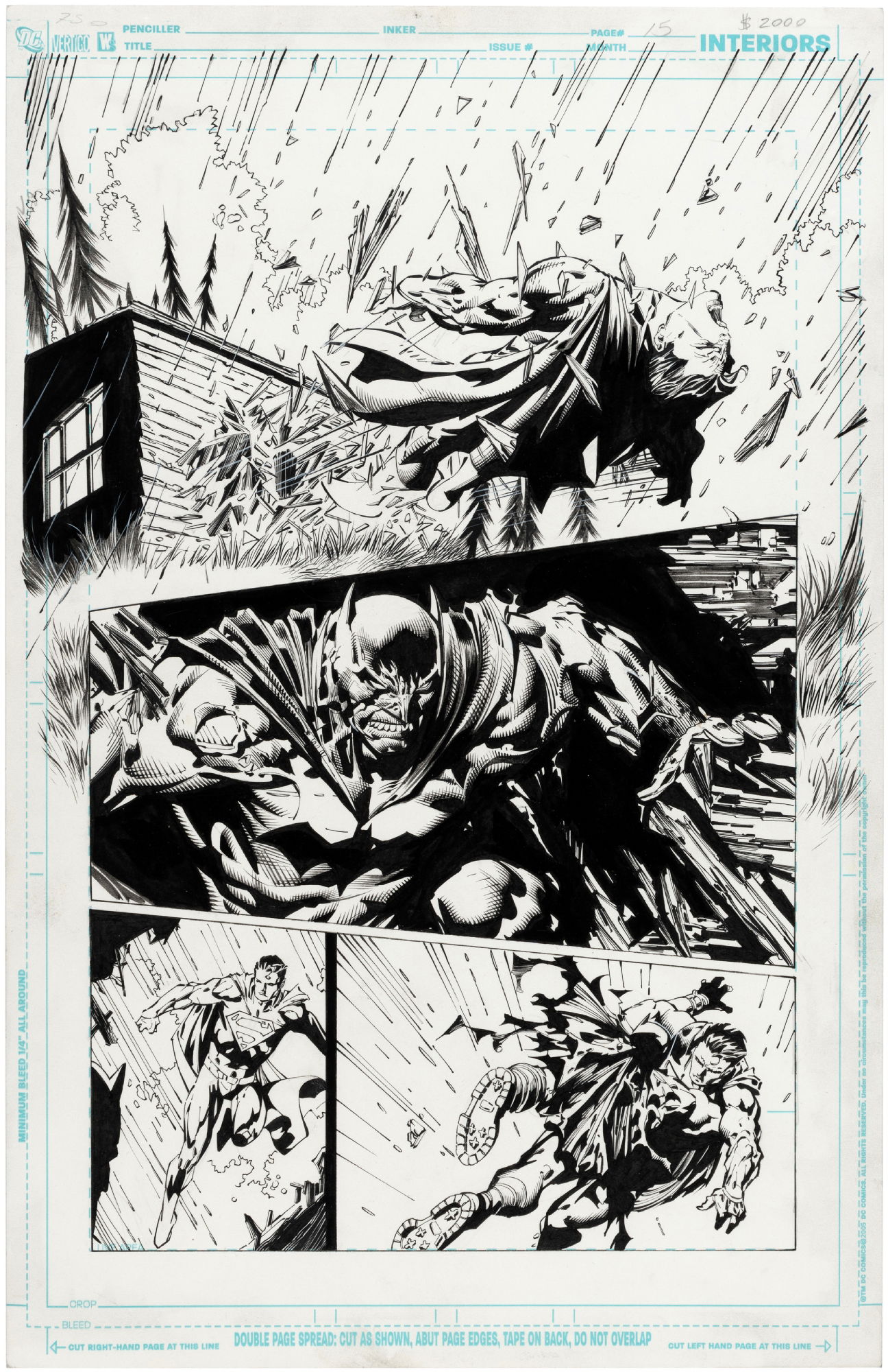 BATMAN: THE DARK KNIGHT VOL. 2 #5 COMIC BOOK PAGE ORIGINAL ART BY DAVID  FINCH., in Hake's Auctions's Auction Results Comic Art Gallery Room