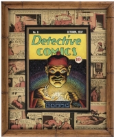 CREIG FLESSEL  DETECTIVE COMICS  #8 COVER RECREATION ORIGINAL ART CUSTOM FRAMED DISPLAY. Comic Art
