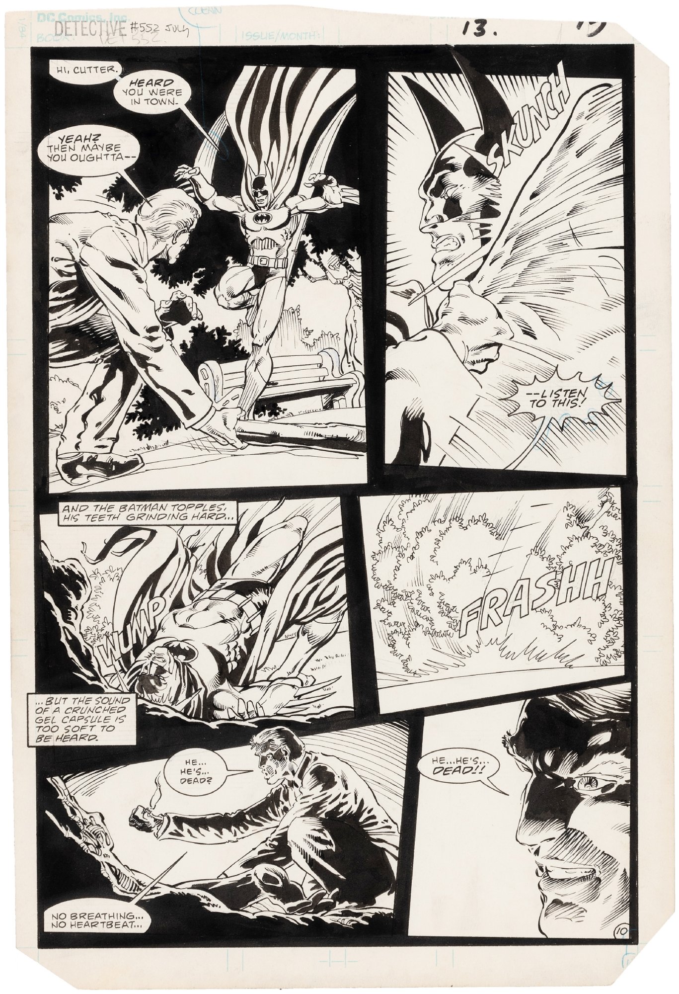 DETECTIVE COMICS VOL. 1 #552 COMIC BOOK PAGE ORIGINAL ART BY PAT  BRODERICK., in Hake's Auctions's Auction #230 September 2020! Comic Art  Gallery Room