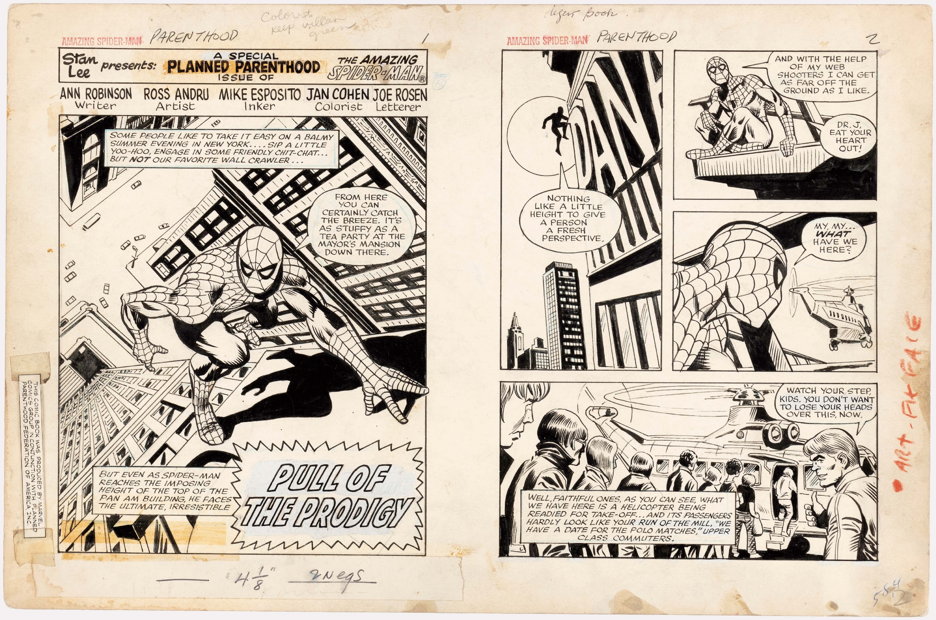 AMAZING SPIDER-MAN VS THE PRODIGY #1 COMPLETE STORY ORIGINAL ART BY ROSS ANDRU. Comic Art
