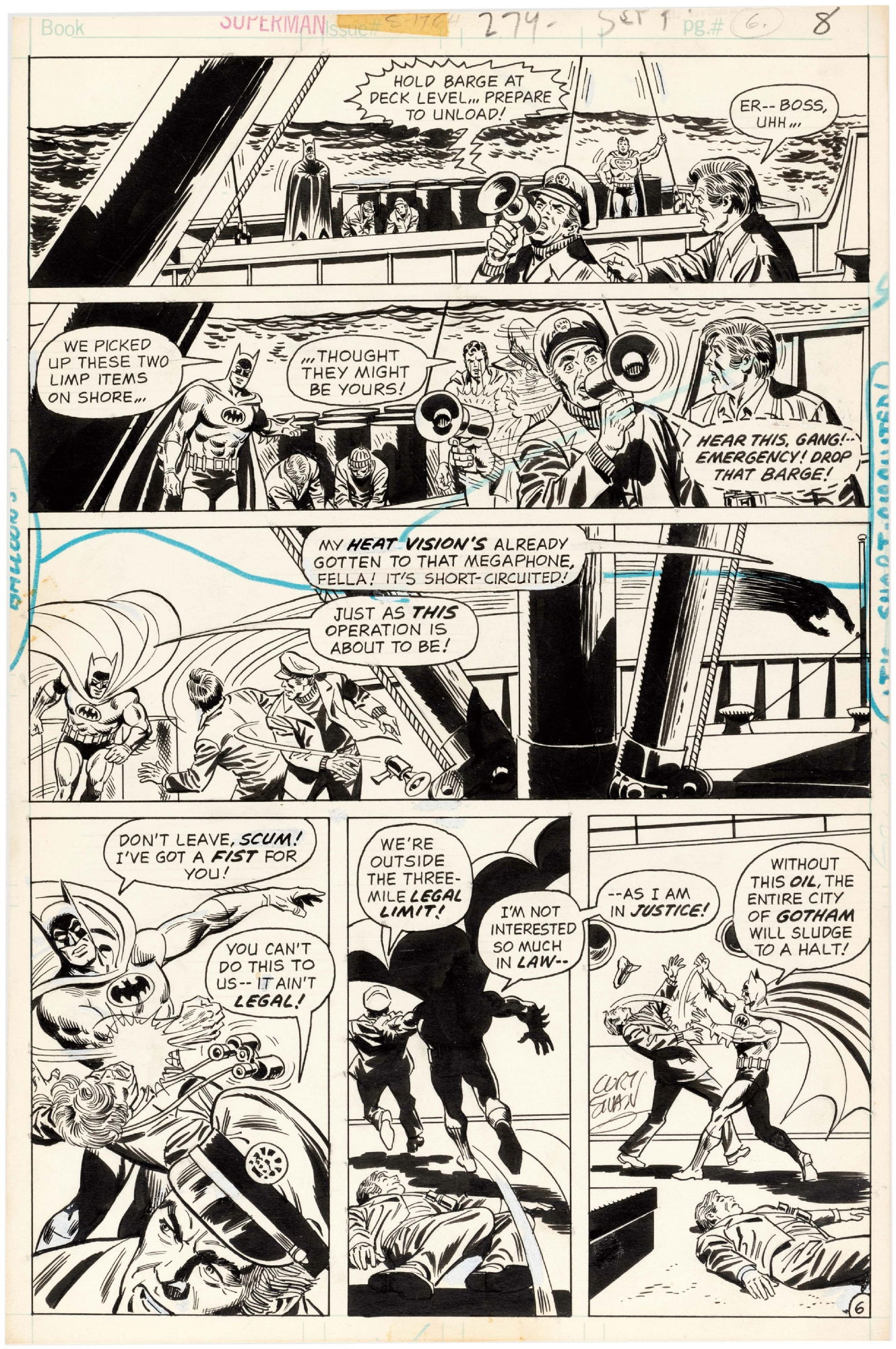 SUPERMAN #279 COMIC BOOK PAGE ORIGINAL ART BY CURT SWAN., in Hake's ...