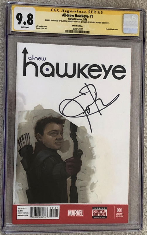 All‐New Hawkeye (2015) #1 Blank Cover Painted by Clinton Hobart CGC SS ...