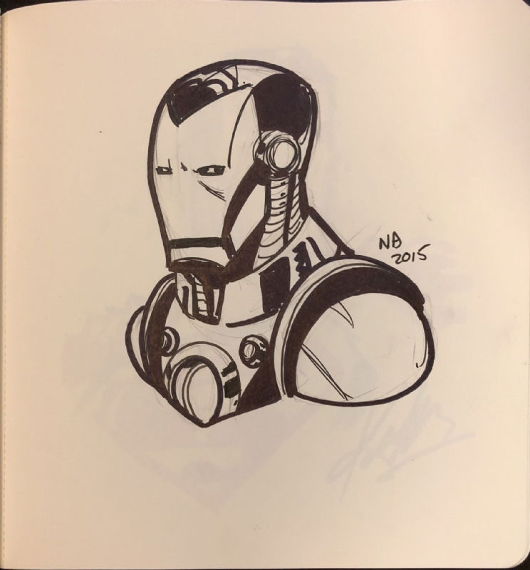 Iron Man by Nick Bradshaw, in Kayley Luftig's Sketchbook One Comic Art ...