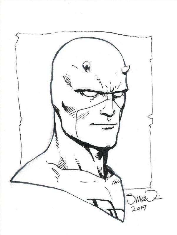 Daredevil Head Sketch (Steve McNiven), in Geoff Kidwell's Steve McNiven ...