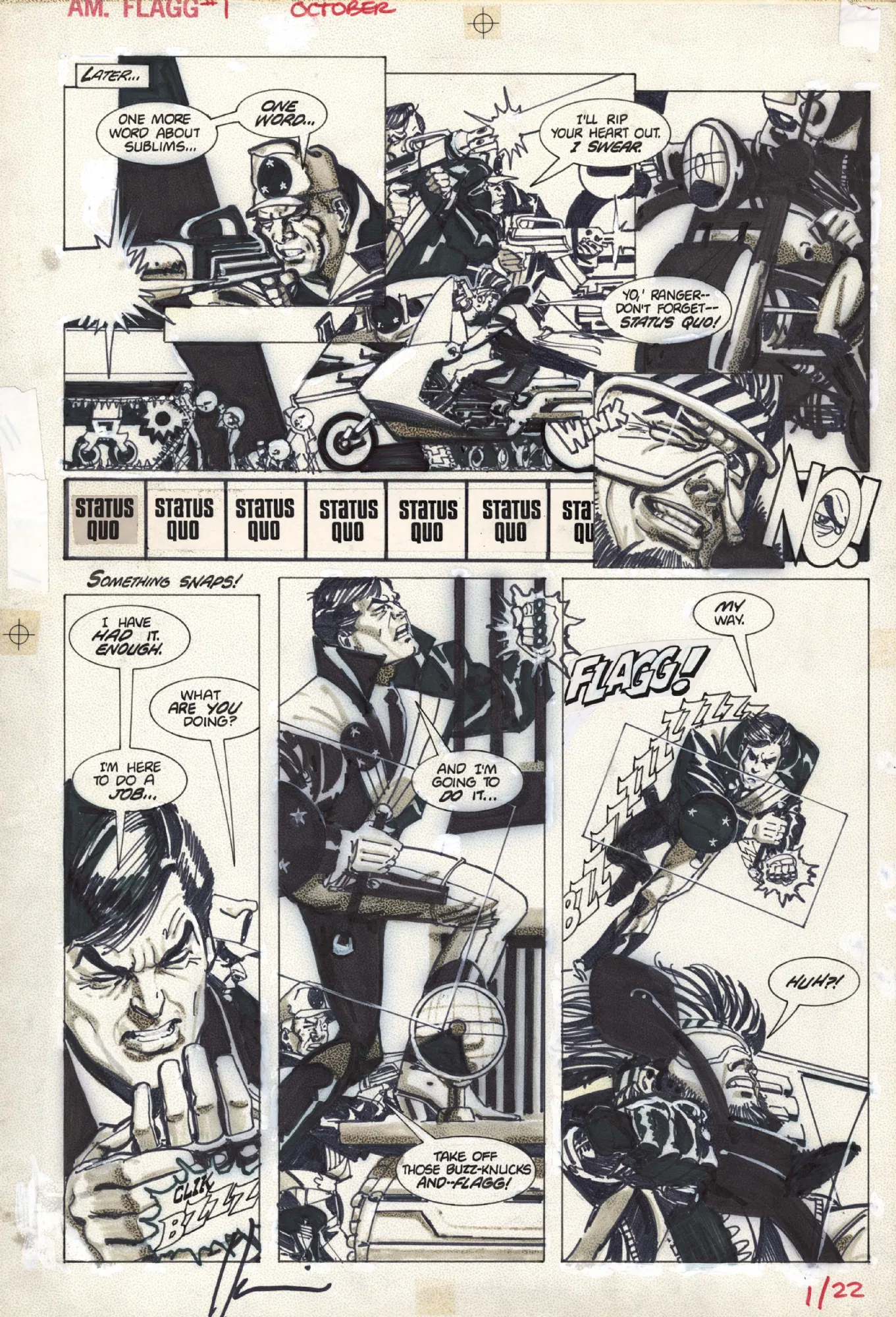 American Flagg! #1 pg.22 by Howard Chaykin (1983)