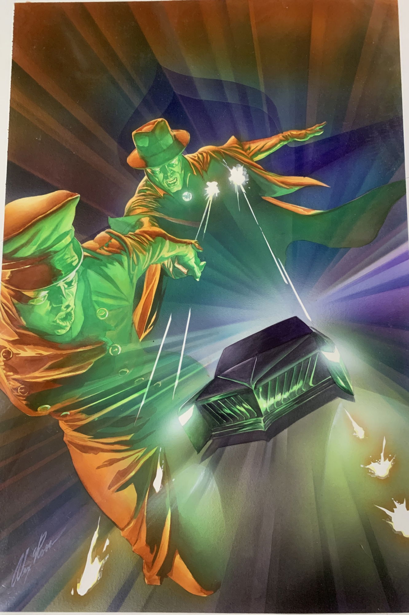 Alex Ross Green X cover, in Sal Abbinanti's 'ALEX ROSS SUMMER 2024 Comic Art Gallery Room