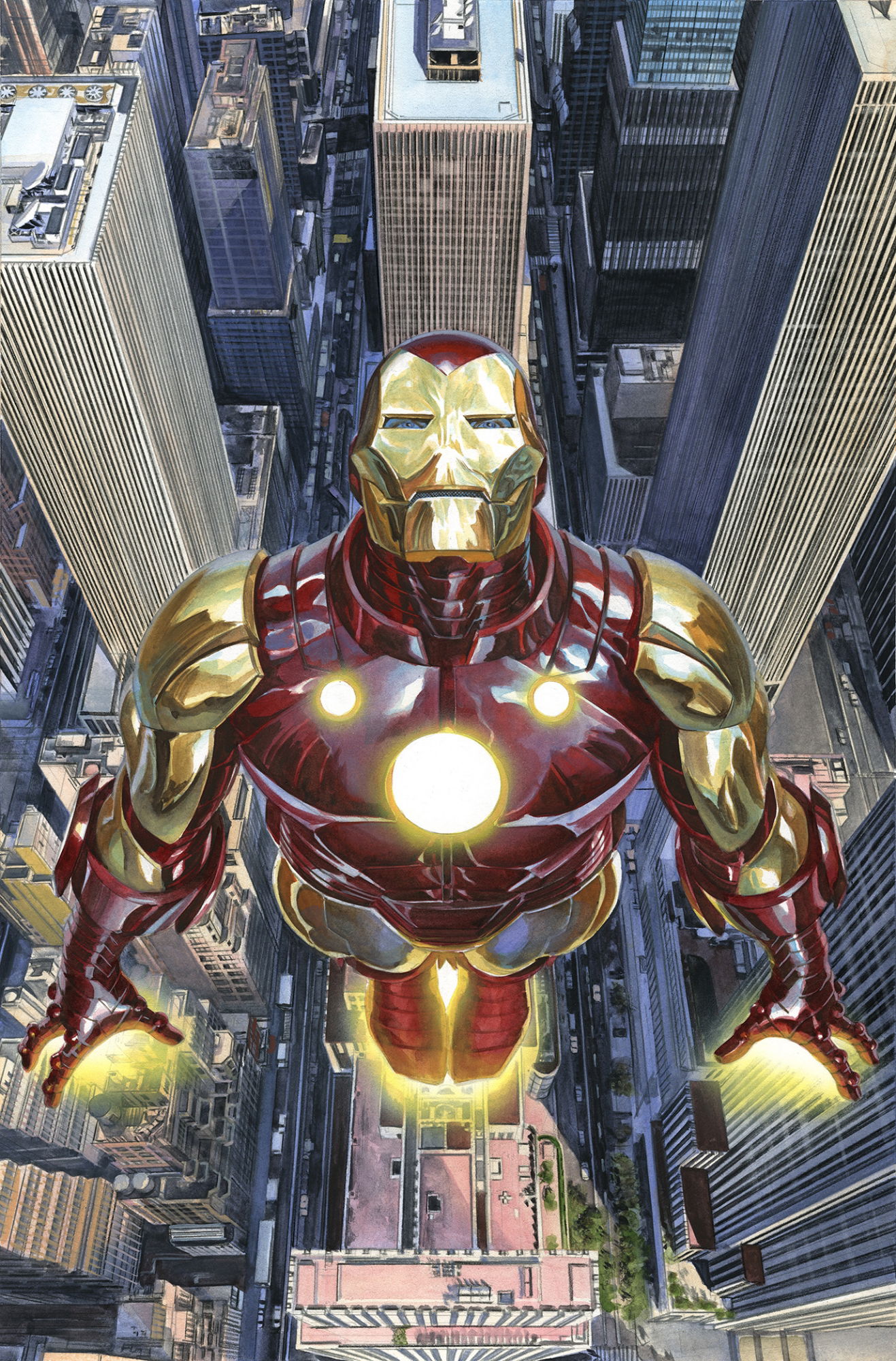 Alex Ross -Iron Man 25 cover, in Sal Abbinantis ALEX ROSS - SPRING 2024  Comic Art Gallery Room