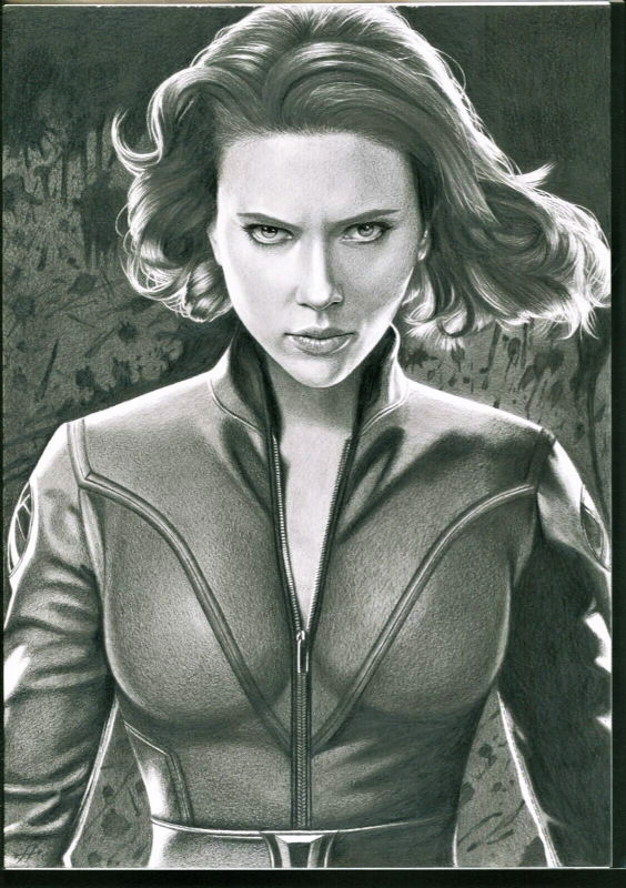 Black Widow, in Oscar Bermejo's Non-Published Art Comic Art Gallery Room