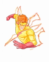 Kid Flash illustration by David Enebral Comic Art