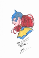 Batgirl convention sketch by David Enebral Comic Art